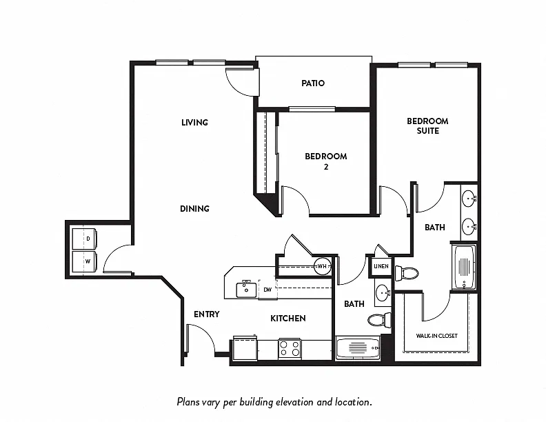Floor plan 2 Bed 2 Bath C8