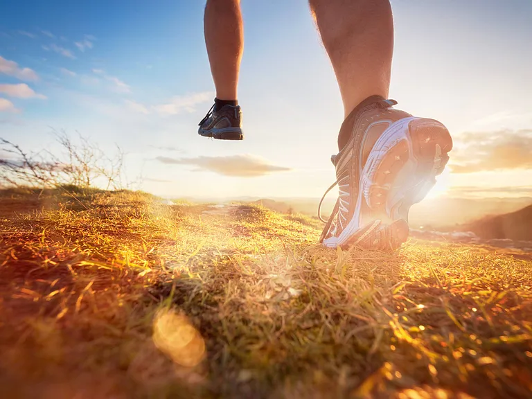 Running at sunrise
