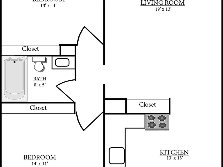 Buchanan 2x1 Floorplan Buchanan 2x1 Floorplan