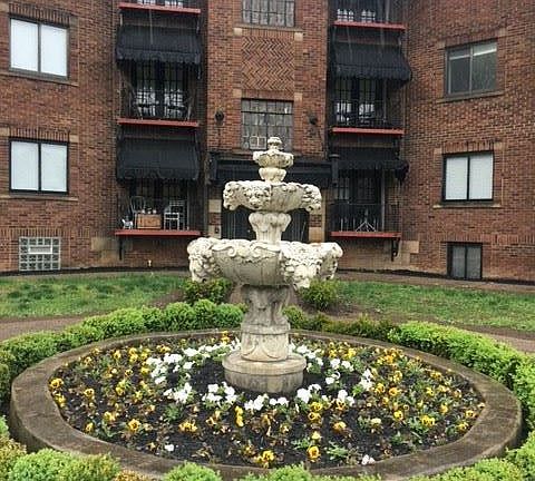 New flowers in courtyard