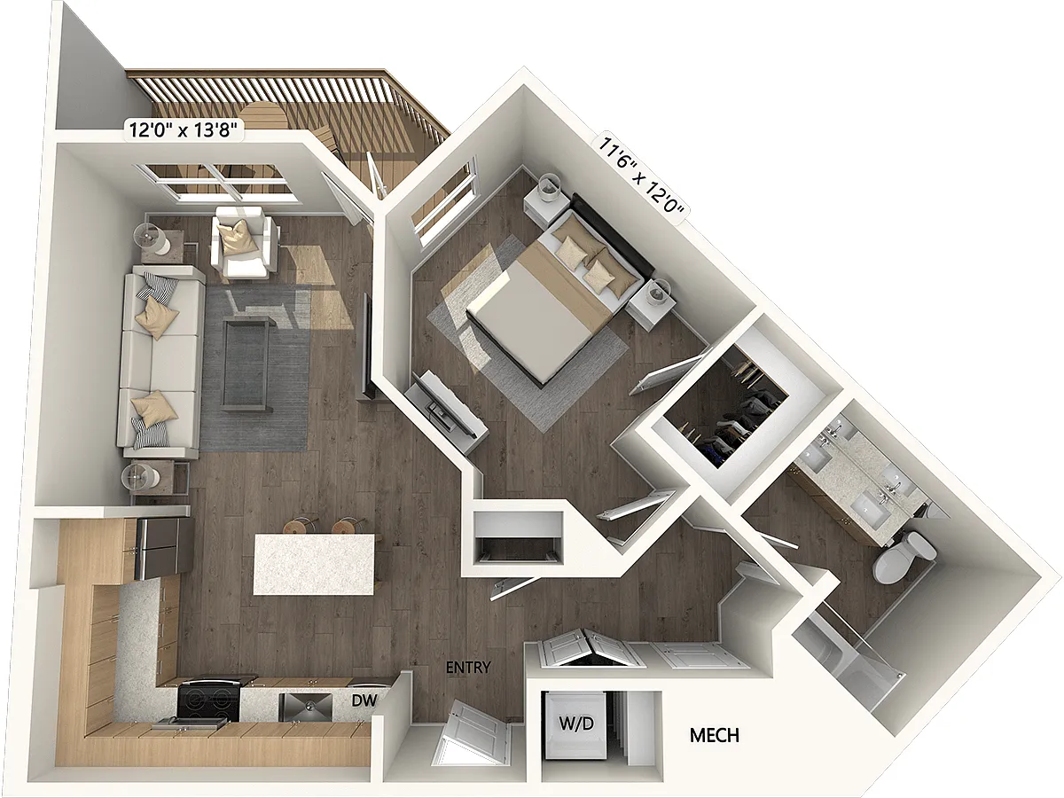 Floor plan A2-718sf-FinishIII