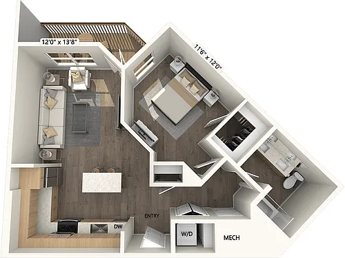 Floor plan A2-718sf-FinishIII