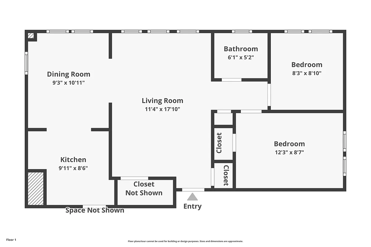 Floor plan 2BD 1BA