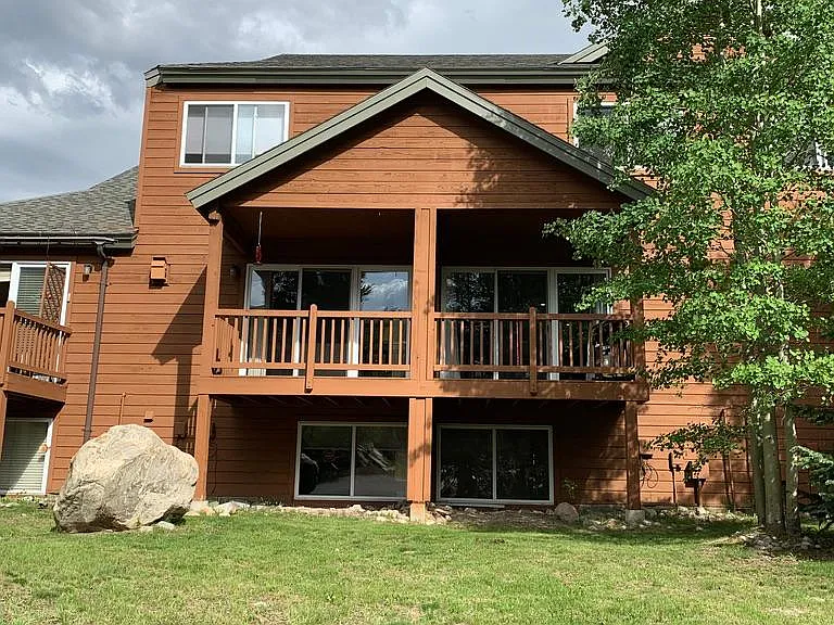 Rear deck & lawn