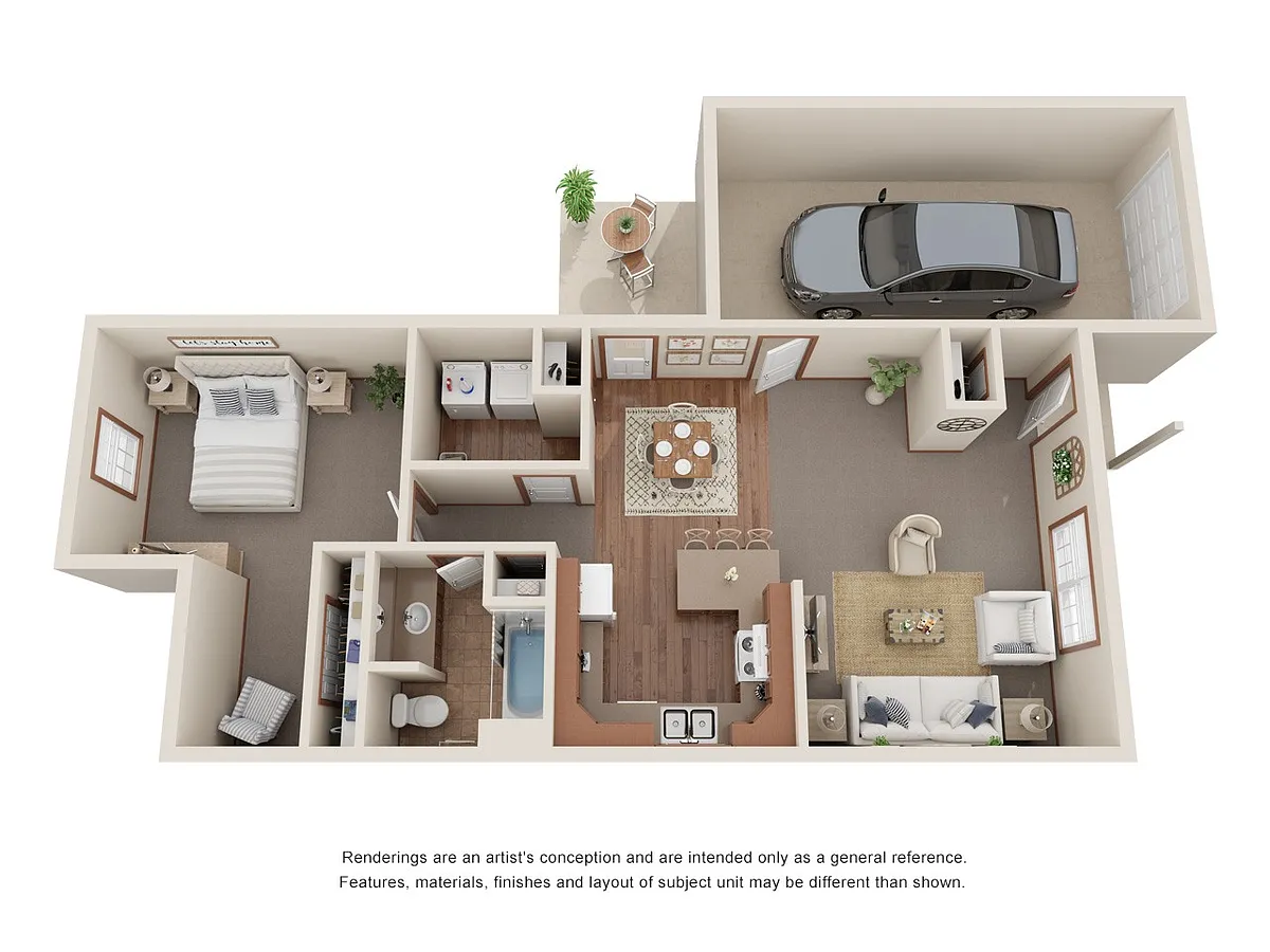 Floor plan 1 Bed | 1 Bath Ranch
