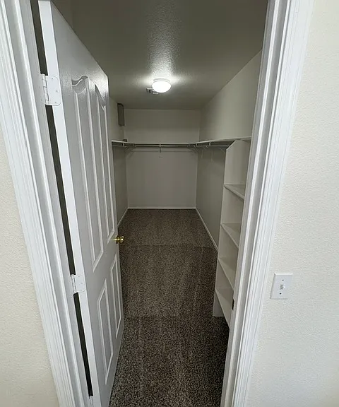 Primary bedroom walk in closet