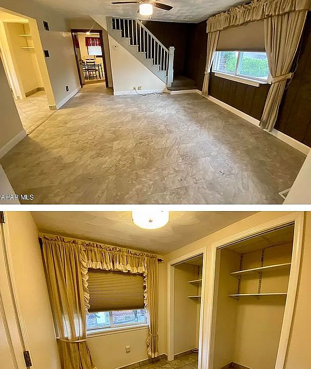 Living room, laundry room