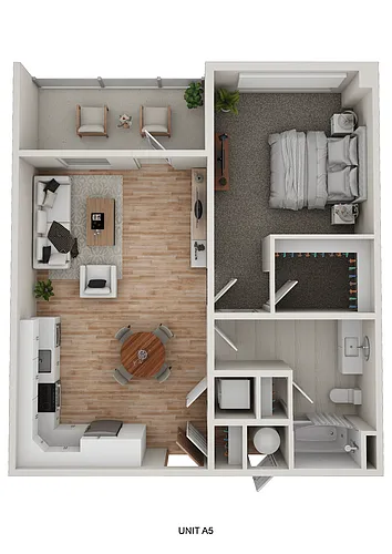 Floor plan A5 - Lucienne - 1 Bedroom