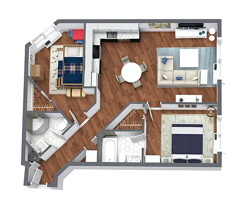 Floor plan 2 Bedroom Distinct