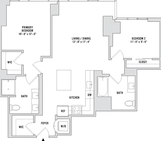 Two Bedroom B4 - 1128 Sq. Ft. - Residences 404-1904 and 3704-3904 Two Bedroom B4 - 1128 Sq. Ft. - Residences 404-1904 and 3704-3904
