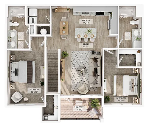 Floor plan 2 BR Grand Overlook