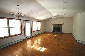 hardwood floors & fireplace