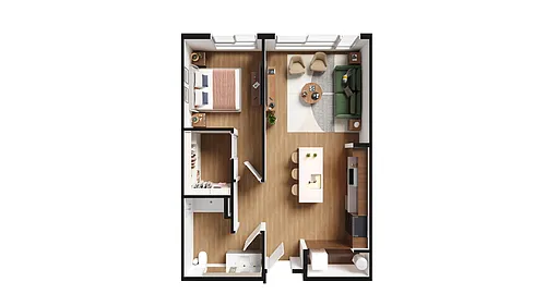 Floor plan 1BR-A