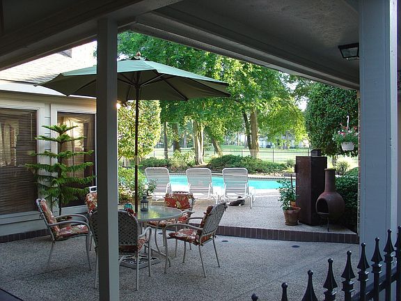 Out the backdoor to pool