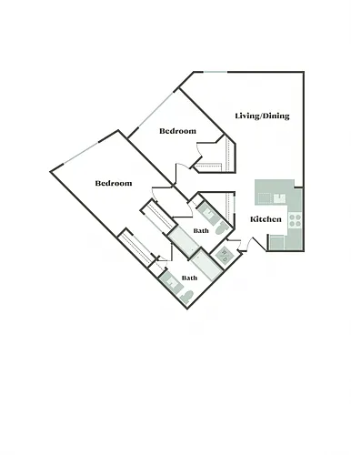 Floor plan 2 Bed/2 Bath A