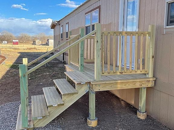 Back porch with new porch ne