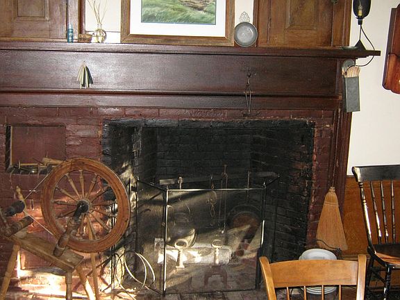great room fireplace and brick oven