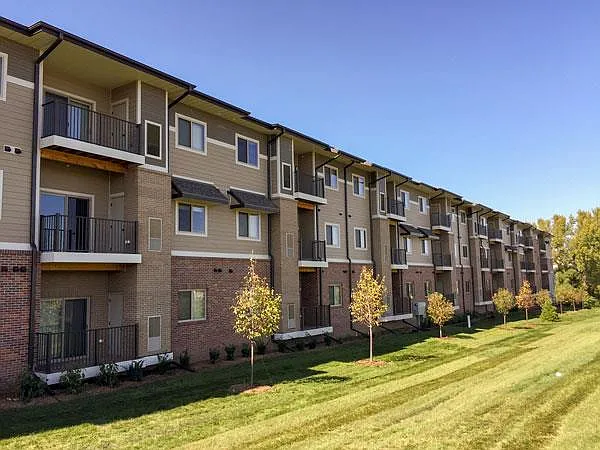 An exterior view of our flats-style apartment building.