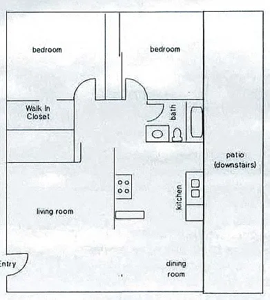 Floor plan 2 bedroom 1 bath