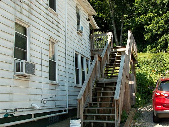 Steps to backyard and deck