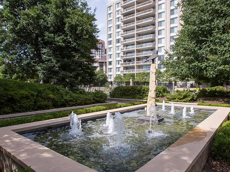 Water fountain within courtyard as a part of our 9.5+ acre community