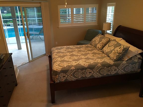 Poolside master bedroom