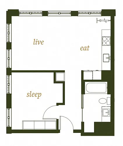 Floor plan One Bed C