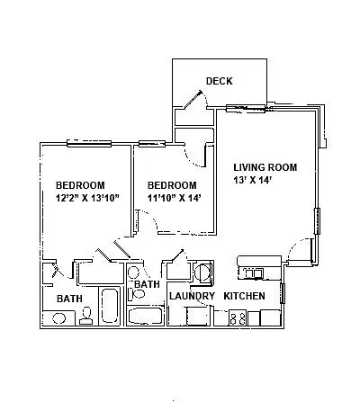 Floor plan 2 BR 2 BATH PHASE 1