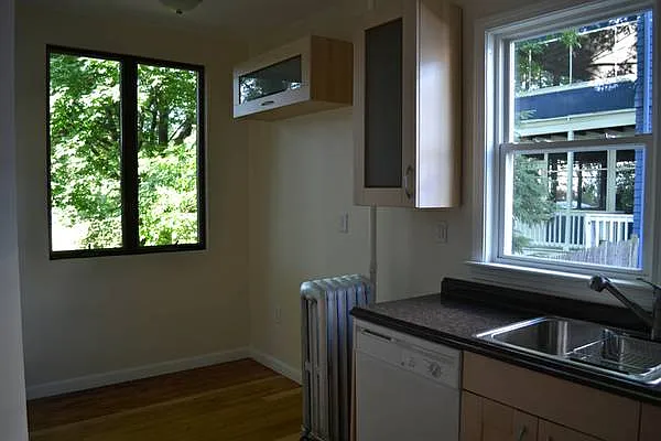 Breakfast nook with view to park land