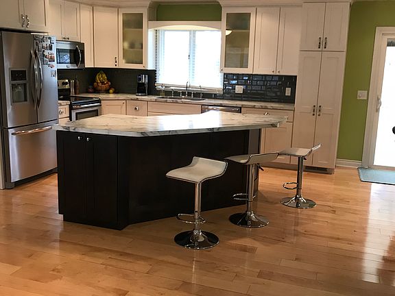 Open concept maple floors