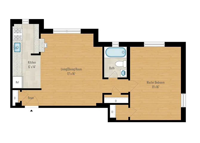 Floor plan 1 Bedrooms