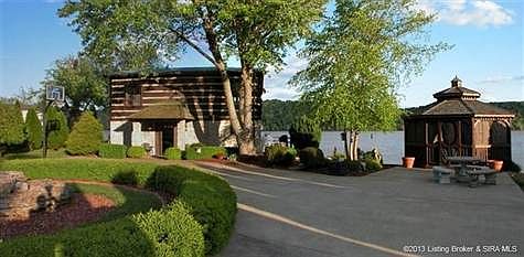 Evening shot with the sun setting in the west.  Plenty of afternoon shade on the two-level deck/patio river-side!