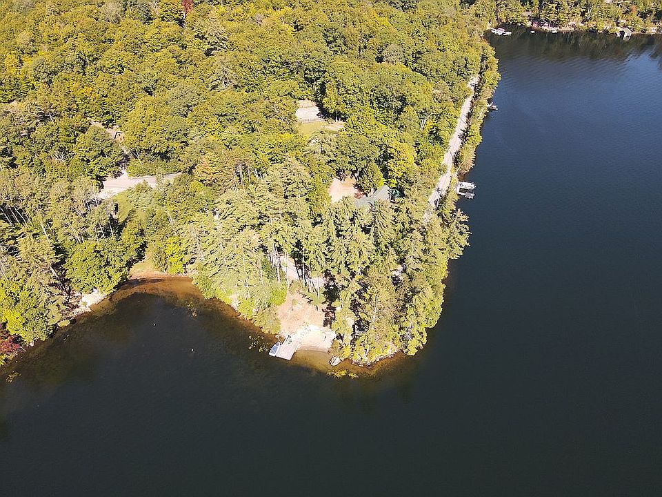 Drone view of dock and beach