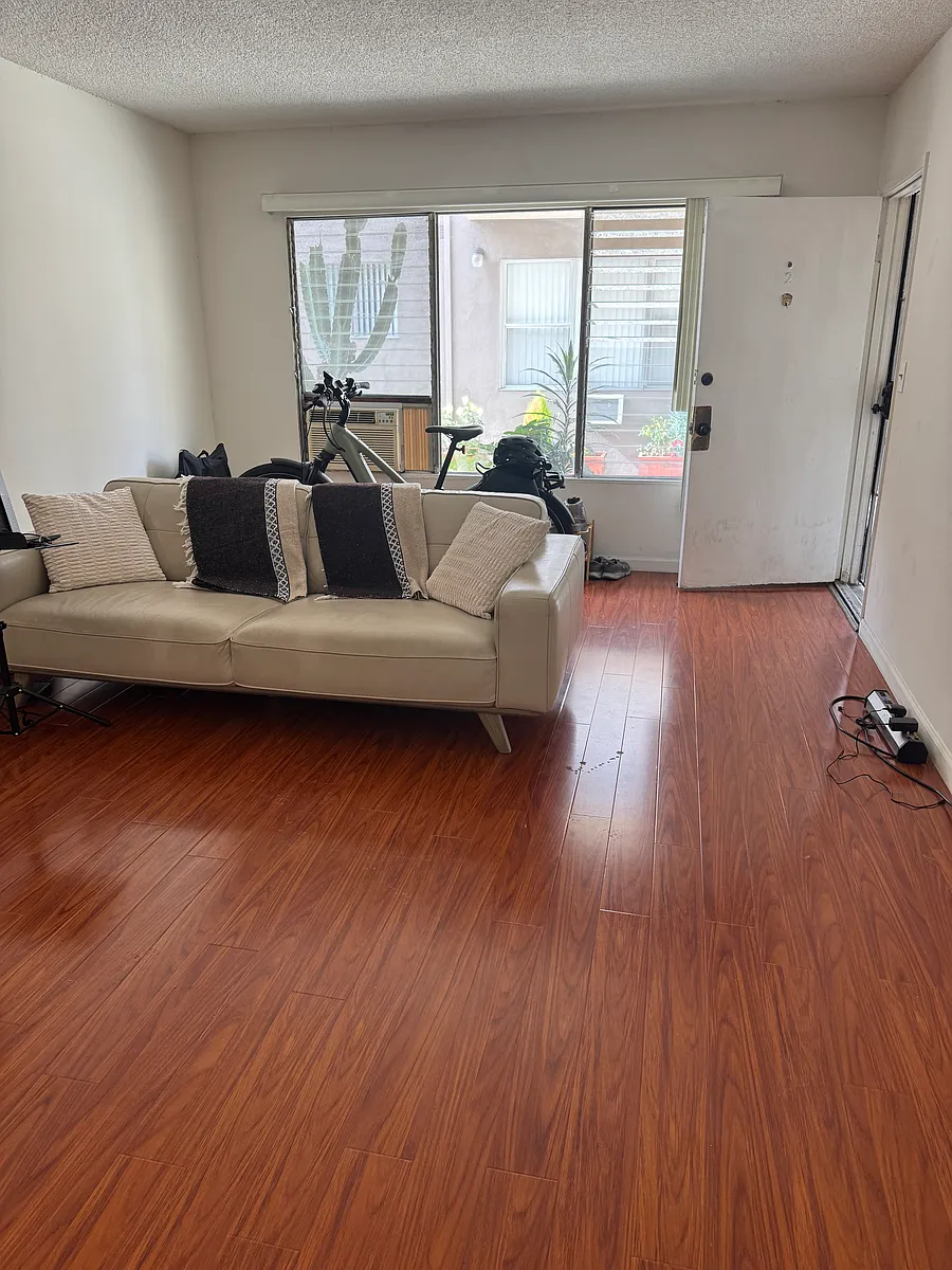 Large living room window with window AC. Lots of natural light. - 1227 N Genesee Ave #2