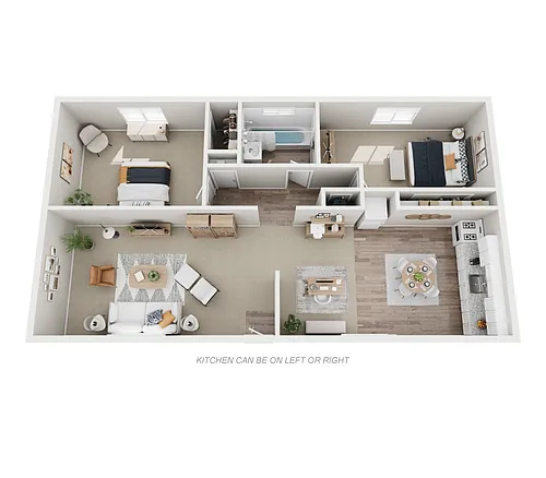 Floor plan 2 beds 1 bath
