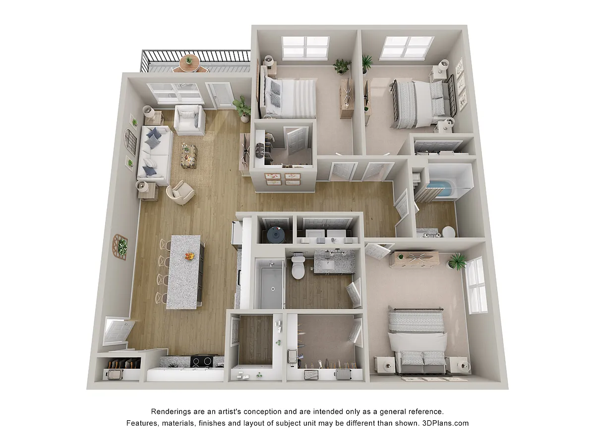 Floor plan 3 Bedroom Two Bathroom