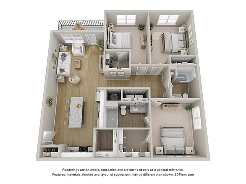 Floor plan 3 Bedroom Two Bathroom