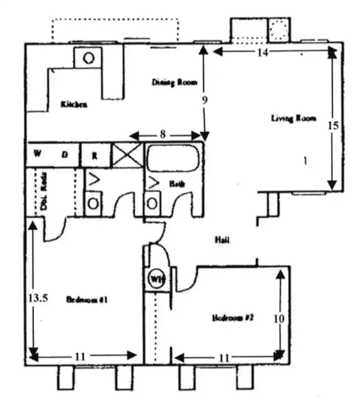 Floor plan 2 Bedrooms, 2 Bathrooms
