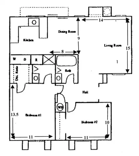 Floor plan 2 Bedrooms, 2 Bathrooms