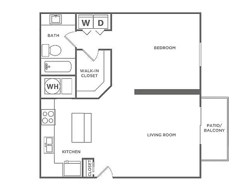Floor plan Aspen (750 SF)