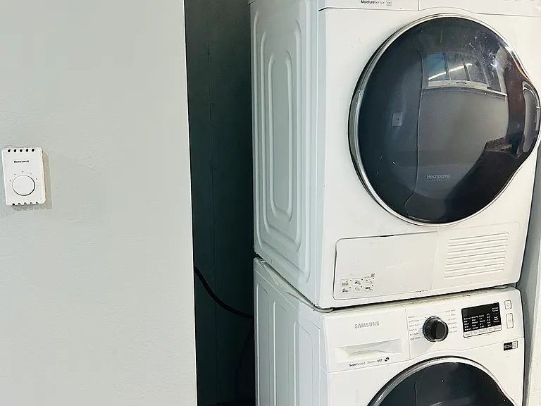 White stackable washer/dryer