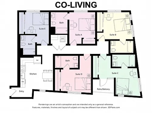 Floor plan 5D1 Co-Living
