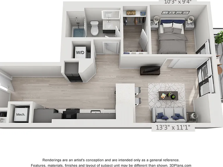 One Bedroom One Bath Penthouse (652 SF) One Bedroom One Bath Penthouse (652 SF)