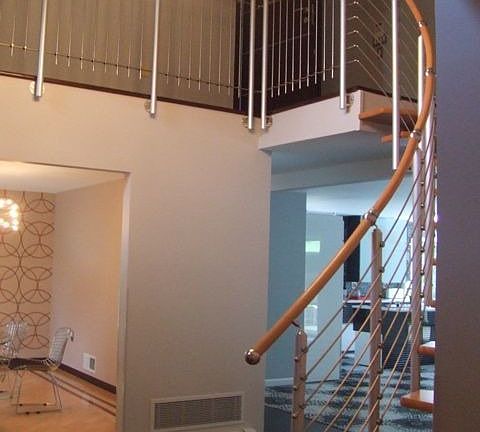 modern s/steel and wood stairs