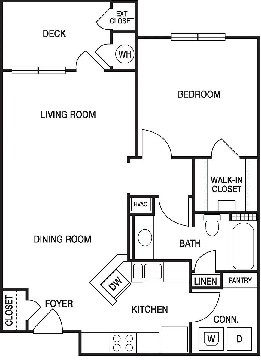 Floor plan 1x1E