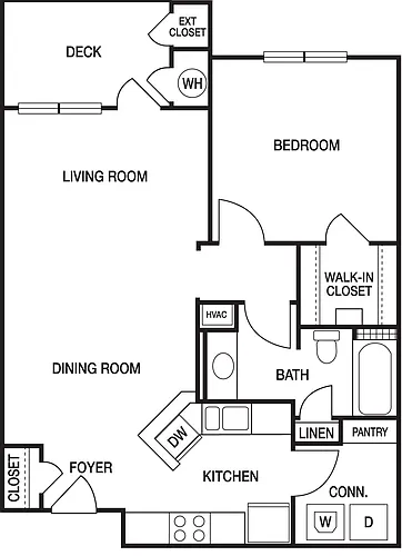 Floor plan 1x1E
