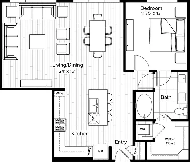 1 Bed 1 Bath 1 Bed 1 Bath