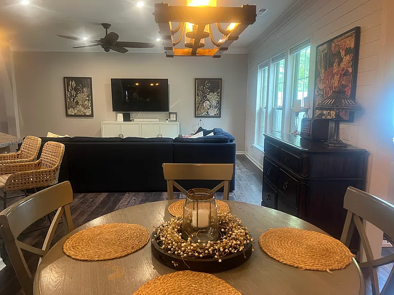 Dining area open to living room