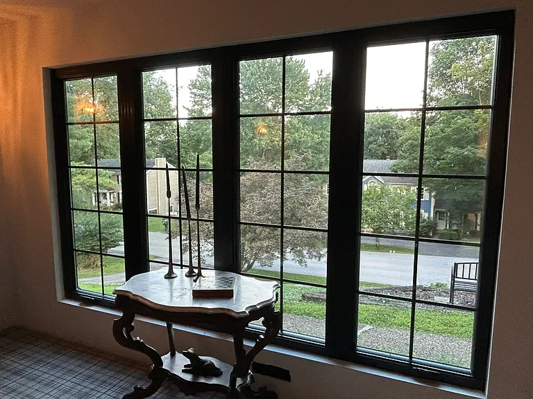 new large transom windows let in fresh air and lots of light! Your position on a hill maintains privacy