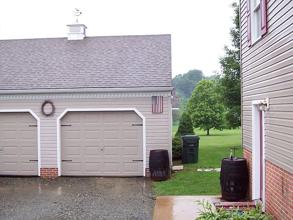 matcthing oversize 2 car garage with attic storage